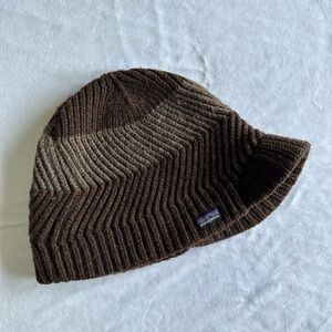 Patagonia Brown Ribbed Beanie